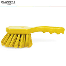 Щетка HACCPER с короткой ручкой для мытья и оттирки, жесткая, желтая