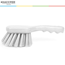 Щетка HACCPER с короткой ручкой для мытья и оттирки, жесткая, белая
