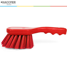 Щетка HACCPER с короткой ручкой для мытья и оттирки, жесткая, красная