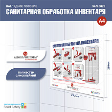 Пособие наглядное А4 №23 САНИТАРН. ОБРАБОТКА ИНВЕНТАРЯ