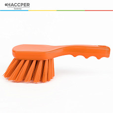 Щетка HACCPER с короткой ручкой для мытья и оттирки, жесткая, оранжевая