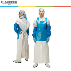 Фартук HACCPER Shielex дополнит. защиты (двусторонний), 850х740 мм, 500 мкм, синий/белый